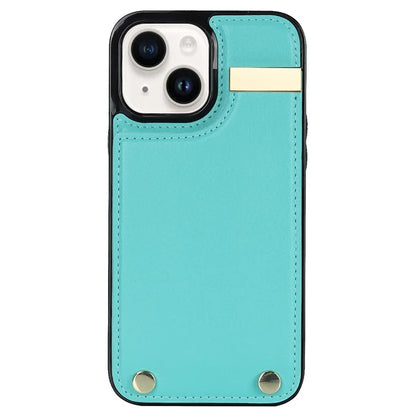 Card Holder Phone Shell for iPhone 13 Case TPU+PU Leather+Metal Phone Cover