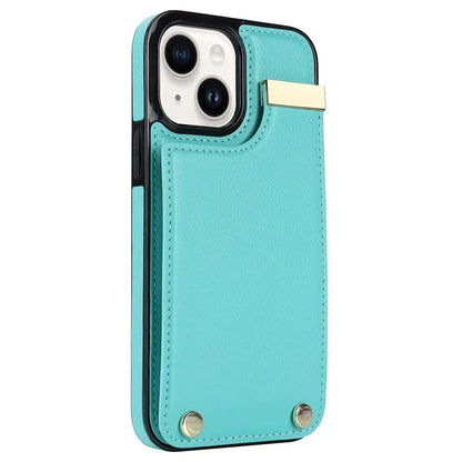 Card Holder Phone Shell for iPhone 13 Case TPU+PU Leather+Metal Phone Cover