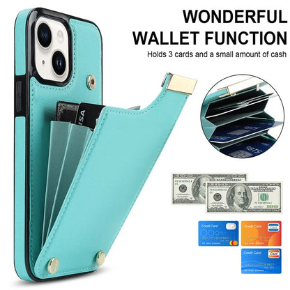 Card Holder Phone Shell for iPhone 13 Case TPU+PU Leather+Metal Phone Cover