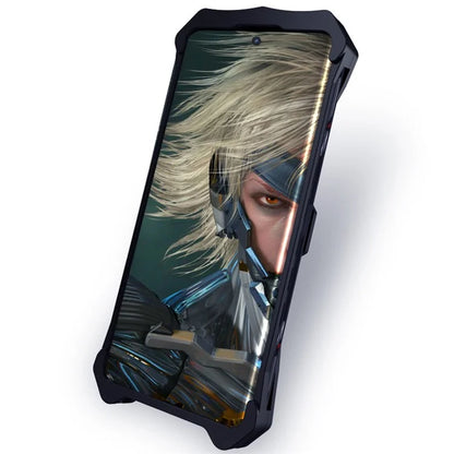 For Oppo A2 5G Case Black Shock-Absorbed Aluminum Alloy Mobile Phone Cover Shell