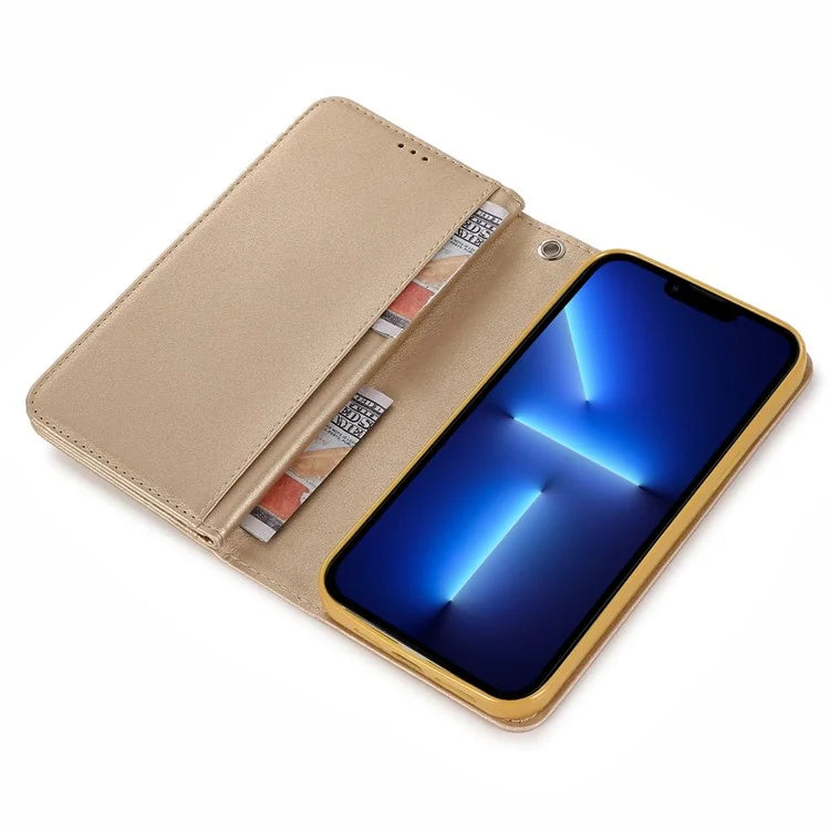 For iPhone 13 Pro Max PU Leather Cell Phone Case with Strap 9 Card Holder Cover