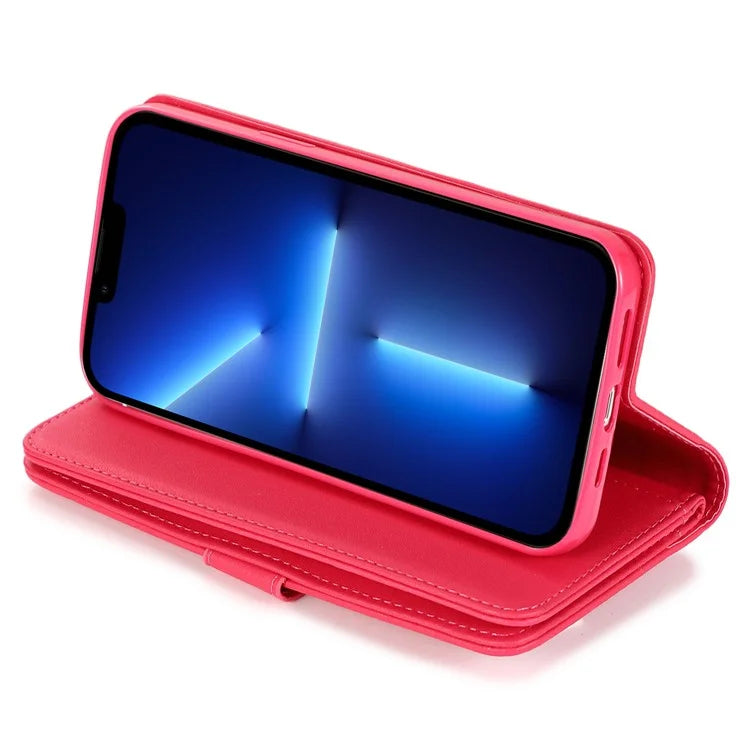 For iPhone 13 Pro Max PU Leather Cell Phone Case with Strap 9 Card Holder Cover