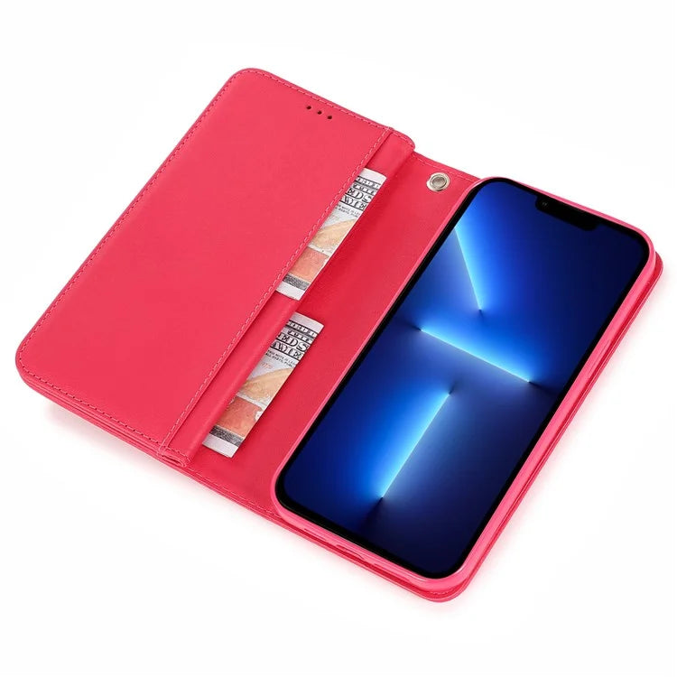 For iPhone 13 Pro Max PU Leather Cell Phone Case with Strap 9 Card Holder Cover