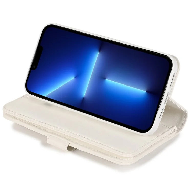 For iPhone 13 Pro Max PU Leather Cell Phone Case with Strap 9 Card Holder Cover