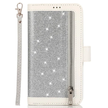 For iPhone 13 Pro Max PU Leather Cell Phone Case with Strap 9 Card Holder Cover