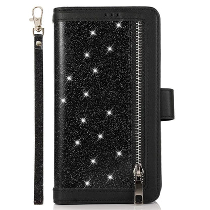 For iPhone 12 Pro Max Cell Phone Case with Strap 9 Card Holder PU Leather Cover