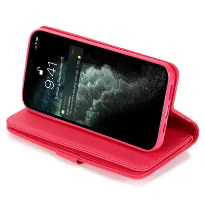 For iPhone 12 Pro Max Cell Phone Case with Strap 9 Card Holder PU Leather Cover