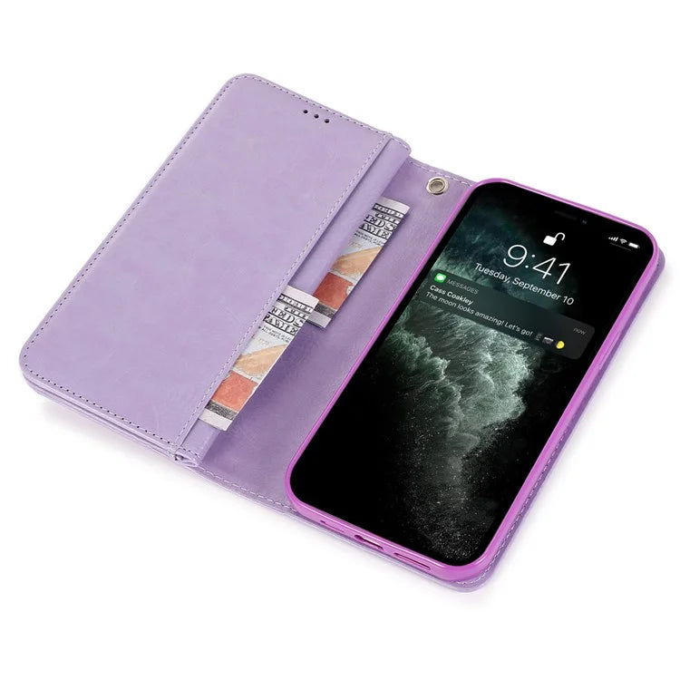 For iPhone 12 Pro Max Cell Phone Case with Strap 9 Card Holder PU Leather Cover