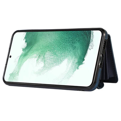 For Samsung Galaxy S21+ 5G Case PU+TPU Card Bag Cell Phone Case with 2 Straps