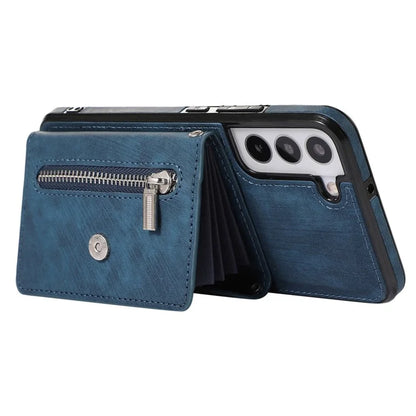 For Samsung Galaxy S21+ 5G Case PU+TPU Card Bag Cell Phone Case with 2 Straps