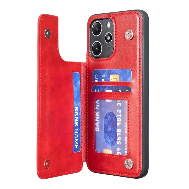 For Xiaomi Redmi 12 4G / 12 5G (Global) Case Kickstand PU+TPU Cell Phone Cover with Card Holder