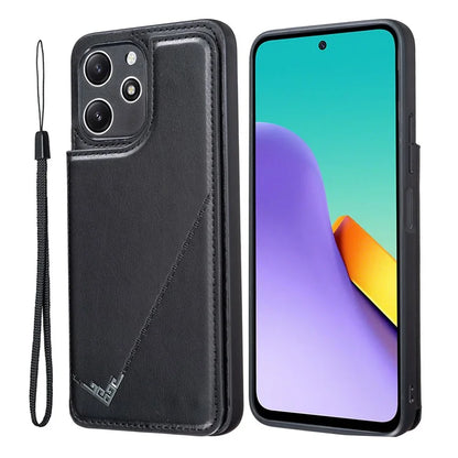 For Xiaomi Redmi 12 4G / 12 5G (Global) Case Kickstand PU+TPU Cell Phone Cover with Card Holder