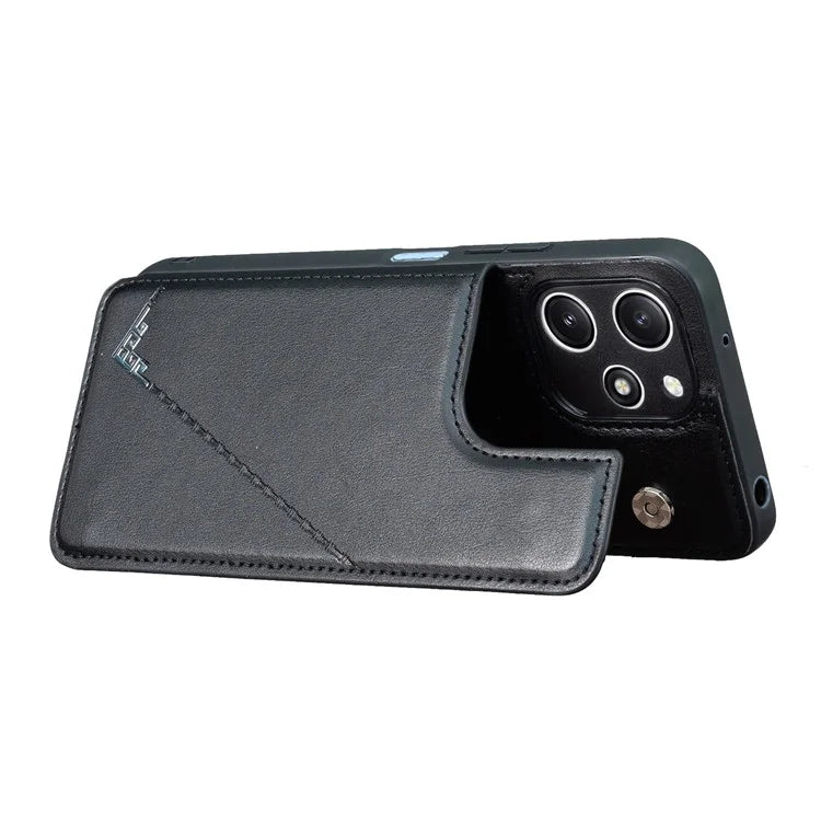 For Xiaomi Redmi 12 4G / 12 5G (Global) Case Kickstand PU+TPU Cell Phone Cover with Card Holder