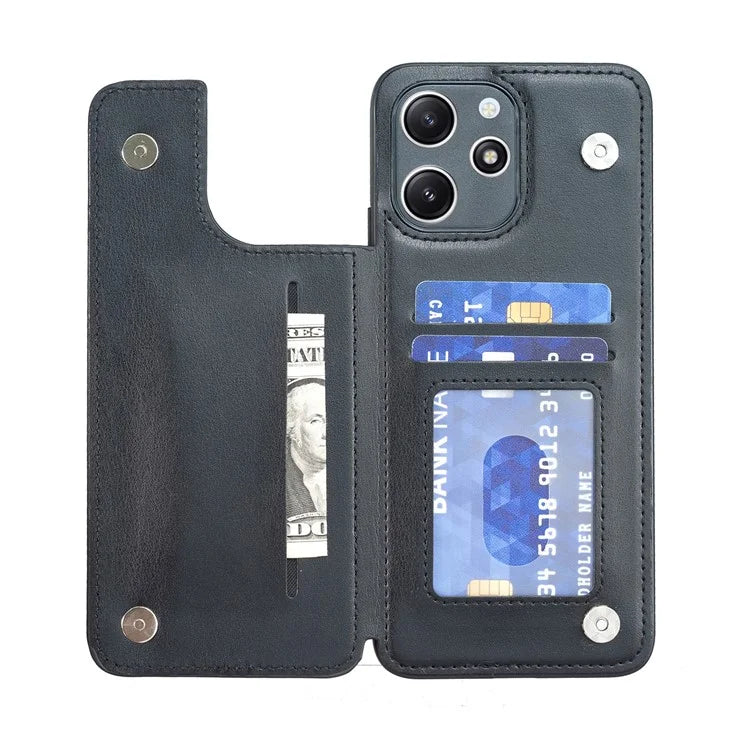 For Xiaomi Redmi 12 4G / 12 5G (Global) Case Kickstand PU+TPU Cell Phone Cover with Card Holder