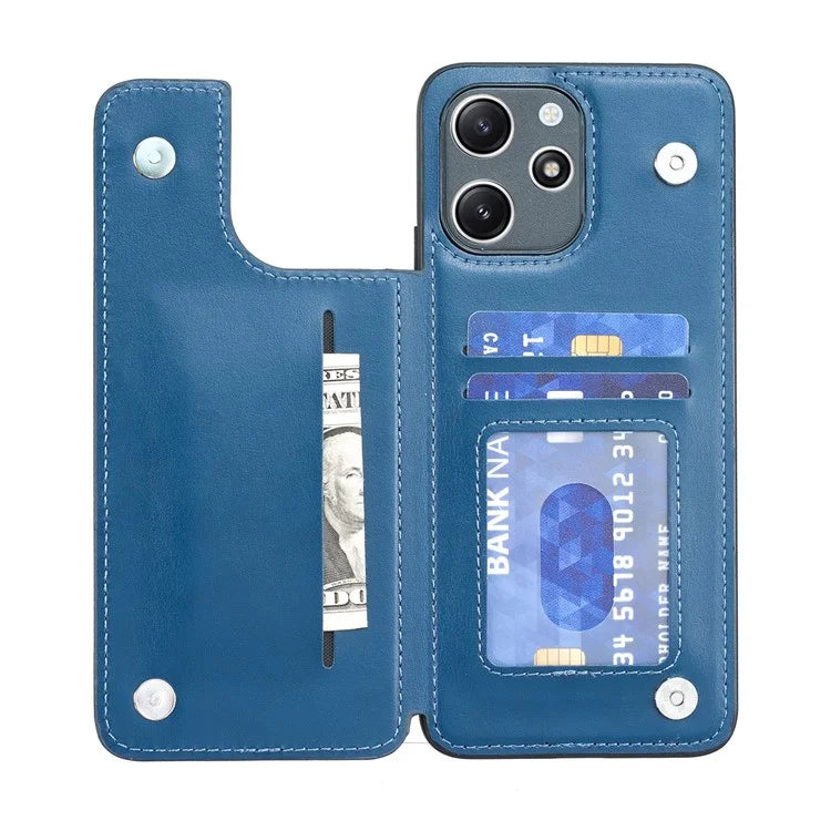 For Xiaomi Redmi 12 4G / 12 5G (Global) Case Kickstand PU+TPU Cell Phone Cover with Card Holder