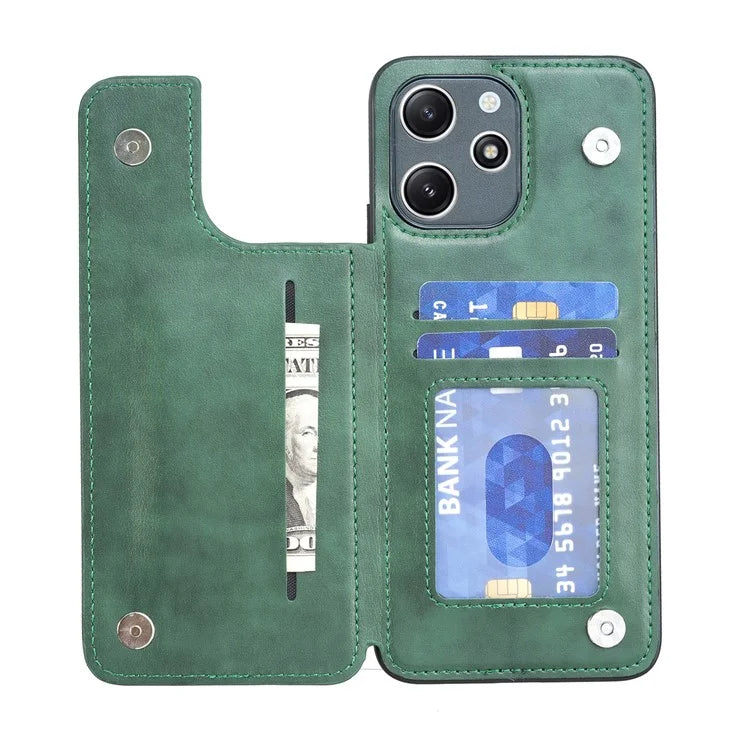 For Xiaomi Redmi 12 4G / 12 5G (Global) Case Kickstand PU+TPU Cell Phone Cover with Card Holder