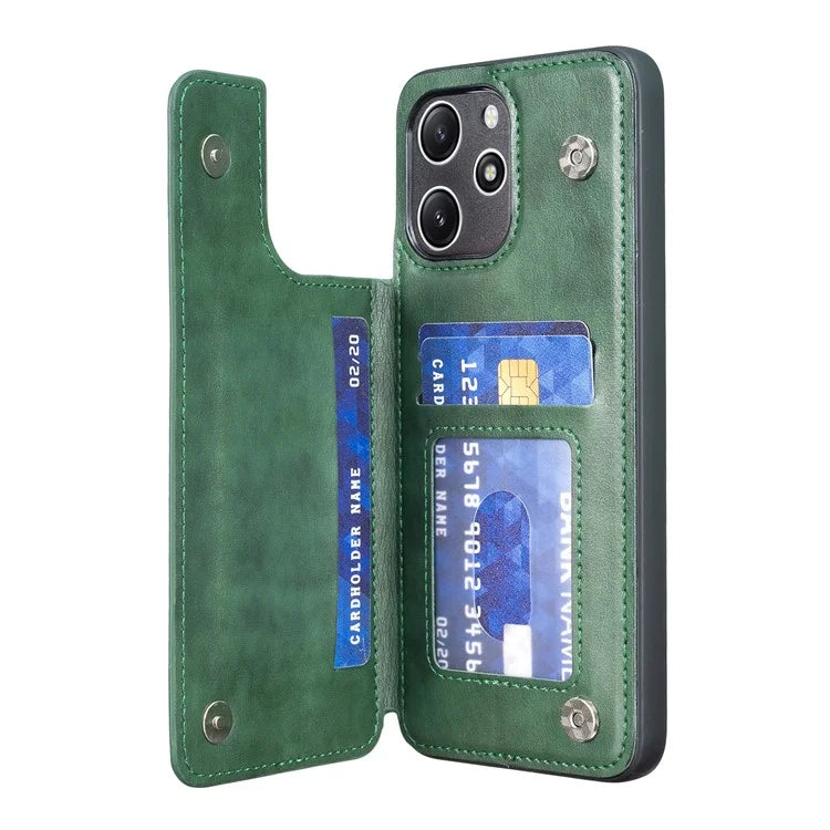 For Xiaomi Redmi 12 4G / 12 5G (Global) Case Kickstand PU+TPU Cell Phone Cover with Card Holder