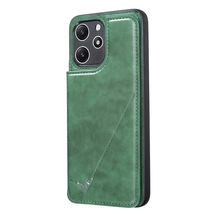 For Xiaomi Redmi 12 4G / 12 5G (Global) Case Kickstand PU+TPU Cell Phone Cover with Card Holder