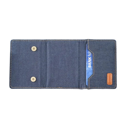For iPhone 15 Plus Split-Design Wallet Case Jeans Cloth Phone Cover