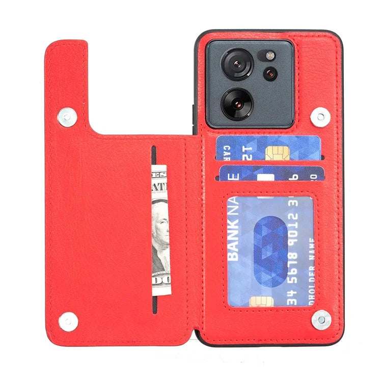 For Xiaomi 13T / 13T Pro Case Card Holder PU+TPU Cell Phone Cover with Kickstand