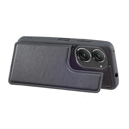 For Asus Zenfone 9 5G / 10 5G Case PU+TPU Kickstand Case Protective Phone Back Cover with Card Slots