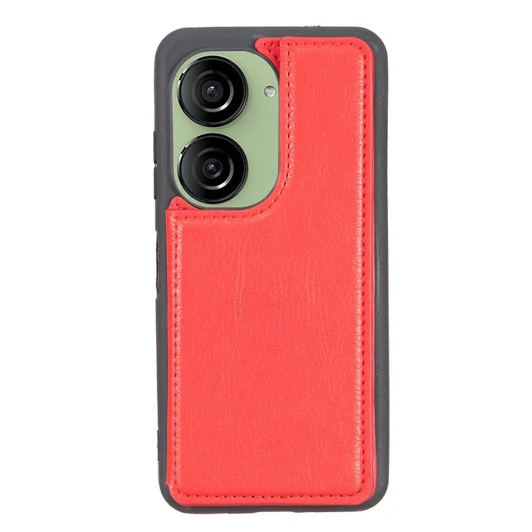 For Asus Zenfone 9 5G / 10 5G Case PU+TPU Kickstand Case Protective Phone Back Cover with Card Slots