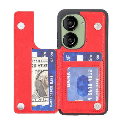 For Asus Zenfone 9 5G / 10 5G Case PU+TPU Kickstand Case Protective Phone Back Cover with Card Slots