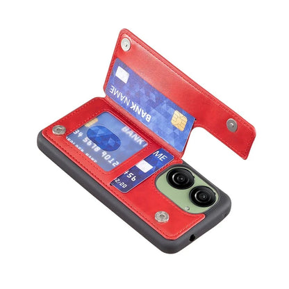 For Asus Zenfone 9 5G / 10 5G Case PU+TPU Kickstand Case Protective Phone Back Cover with Card Slots