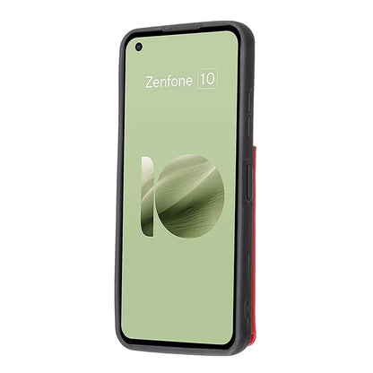 For Asus Zenfone 9 5G / 10 5G Case PU+TPU Kickstand Case Protective Phone Back Cover with Card Slots