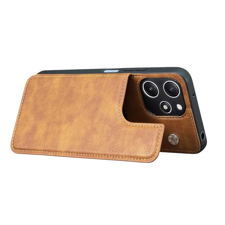 For Xiaomi Redmi 12 4G / 12 5G (Global) Case PU+TPU Protective Case Kickstand Phone Back Cover with Card Slots