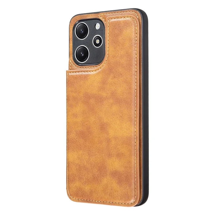 For Xiaomi Redmi 12 4G / 12 5G (Global) Case PU+TPU Protective Case Kickstand Phone Back Cover with Card Slots