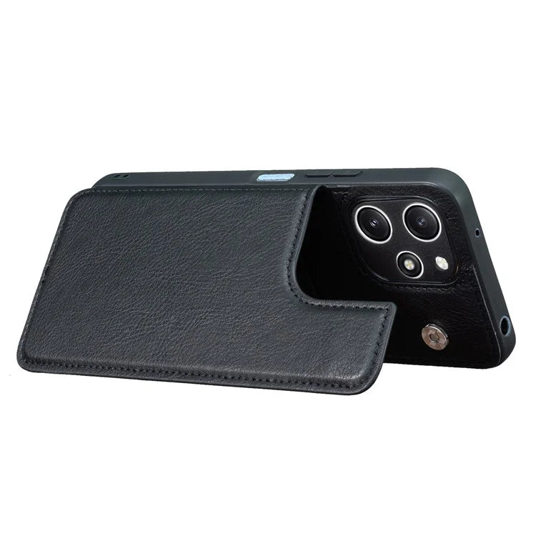 For Xiaomi Redmi 12 4G / 12 5G (Global) Case PU+TPU Protective Case Kickstand Phone Back Cover with Card Slots