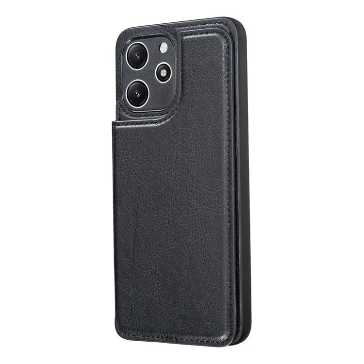 For Xiaomi Redmi 12 4G / 12 5G (Global) Case PU+TPU Protective Case Kickstand Phone Back Cover with Card Slots