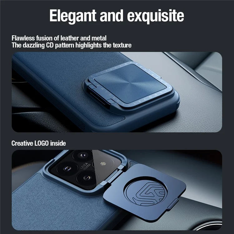NILLKIN CamShield Prop For Xiaomi 14 Cell Phone Case Anti-drop Leather+PC+TPU Back Cover