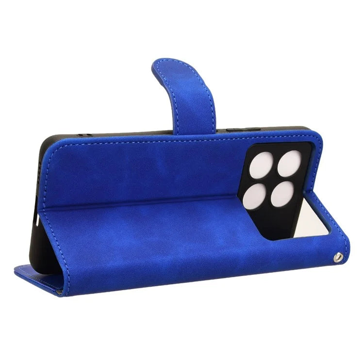 For Xiaomi Redmi K70E 5G / Poco X6 Pro 5G Cover Soft-Touch TPU+PU Leather Anti-fall Phone Wallet Case