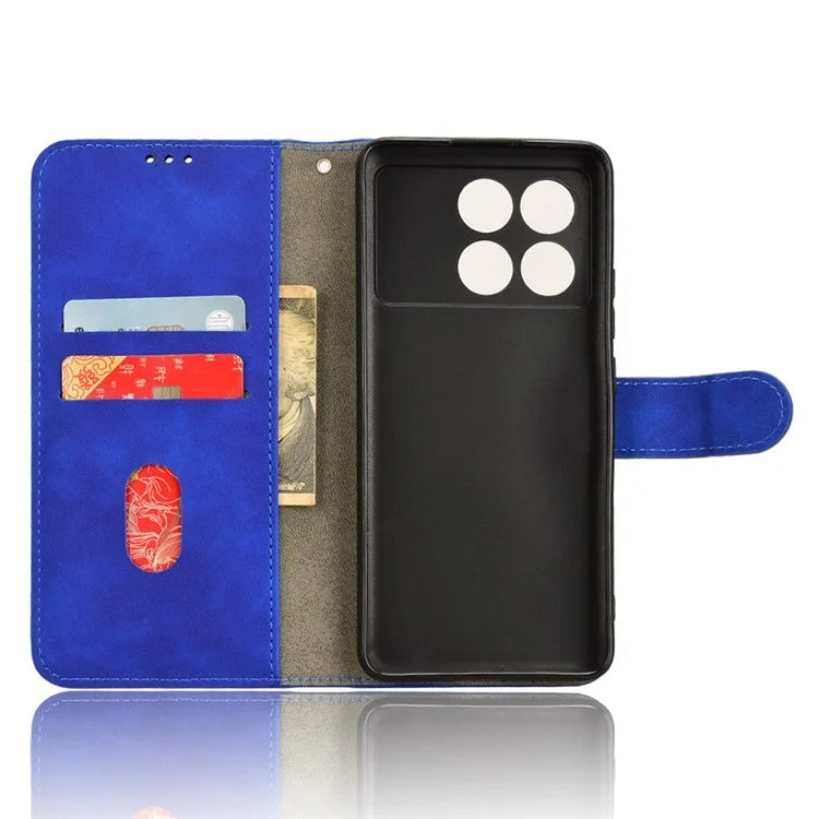 For Xiaomi Redmi K70E 5G / Poco X6 Pro 5G Cover Soft-Touch TPU+PU Leather Anti-fall Phone Wallet Case