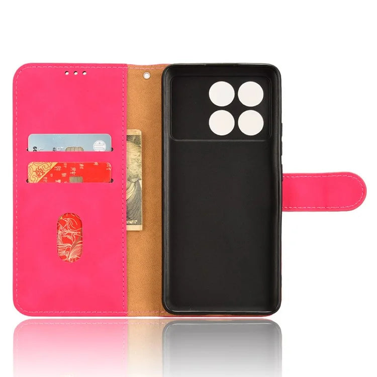 For Xiaomi Redmi K70E 5G / Poco X6 Pro 5G Cover Soft-Touch TPU+PU Leather Anti-fall Phone Wallet Case