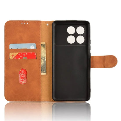 For Xiaomi Redmi K70E 5G / Poco X6 Pro 5G Cover Soft-Touch TPU+PU Leather Anti-fall Phone Wallet Case