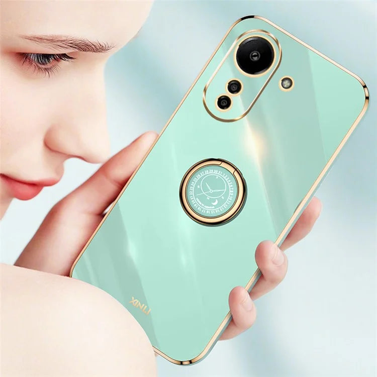 XINLI For Xiaomi Redmi 13C 4G / Poco C65 4G Case with Ring Holder Kickstand Soft TPU Phone Cover
