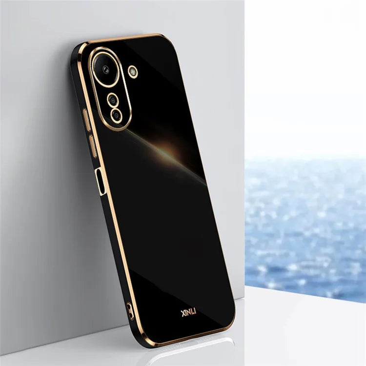 XINLI For Xiaomi Redmi 13C 4G / Poco C65 4G Case Electroplated Gold Edges Phone Cover