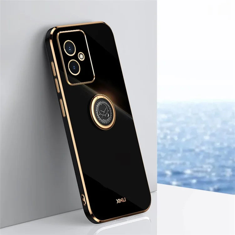 XINLI For Honor 100 5G TPU Electroplating Cover Ring Bracket Phone Case