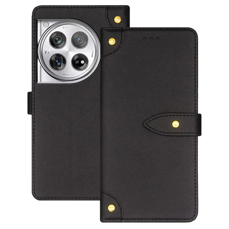 IDEWEI For OnePlus 12 5G Leather Phone Cover with Card Holder Stand
