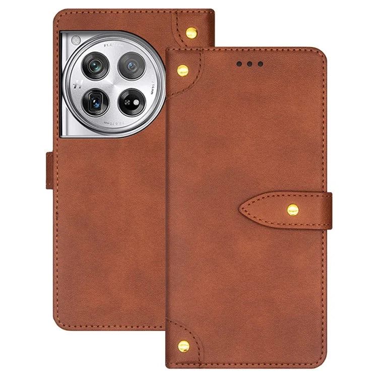 IDEWEI For OnePlus 12 5G Leather Phone Cover with Card Holder Stand
