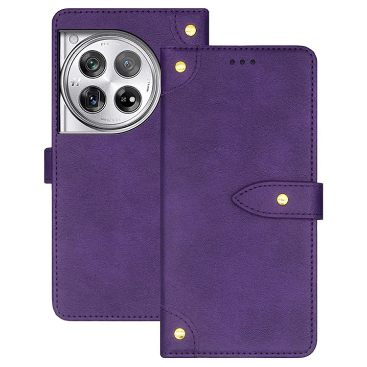IDEWEI For OnePlus 12 5G Leather Phone Cover with Card Holder Stand