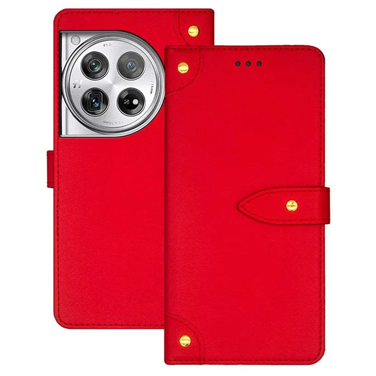 IDEWEI For OnePlus 12 5G Leather Phone Cover with Card Holder Stand