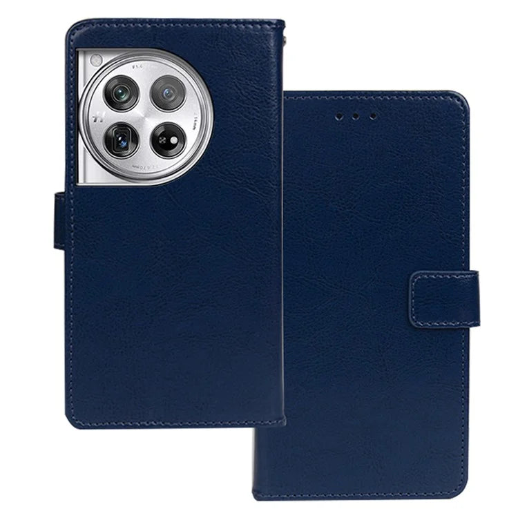 IDEWEI For OnePlus 12 5G Leather Wallet Phone Case Crazy Horse Pattern