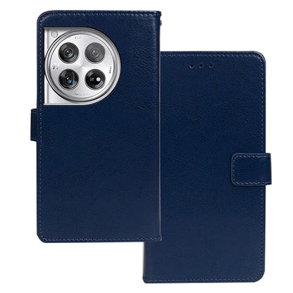 IDEWEI For OnePlus 12 5G Leather Wallet Phone Case Crazy Horse Pattern
