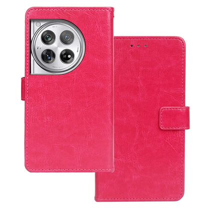 IDEWEI For OnePlus 12 5G Leather Wallet Phone Case Crazy Horse Pattern