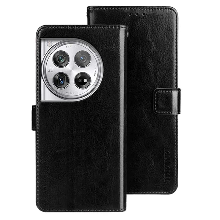IDEWEI For OnePlus 12 5G Wallet Case Crazy Horse Pattern Folio Flip Leather Cover