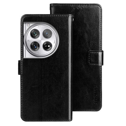 IDEWEI For OnePlus 12 5G Wallet Case Crazy Horse Pattern Folio Flip Leather Cover